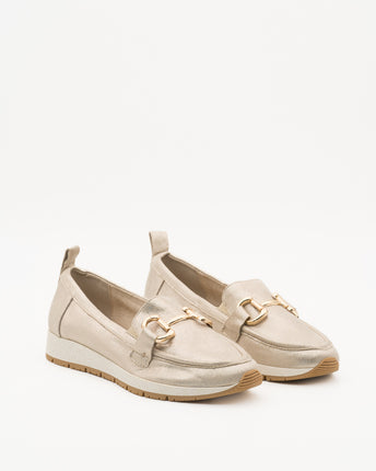 Buonarotti Mocassins Beige Gesp Goud Spray