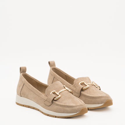 Buonarotti Mocassins Khaki suedine Gesp