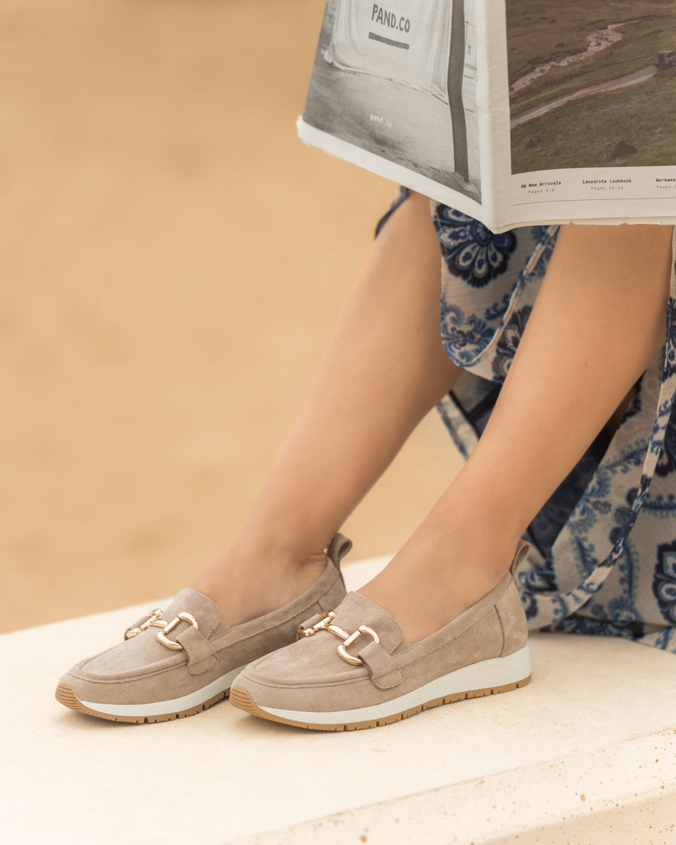 Buonarotti Mocassins Khaki suedine Gesp