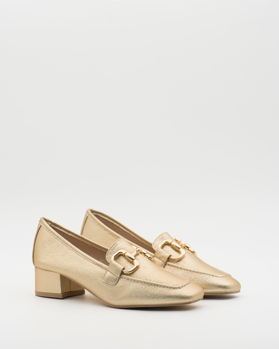 Buonarotti Mocassins met hak Goud Gesp