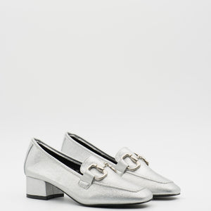 Buonarotti Mocassins met hak Zilver Gesp