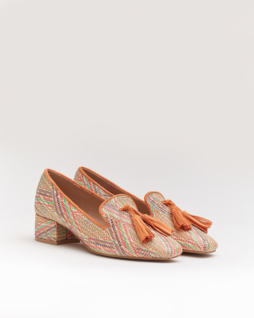Buonarotti Mocassins Oranje Canvas Franjes Colored