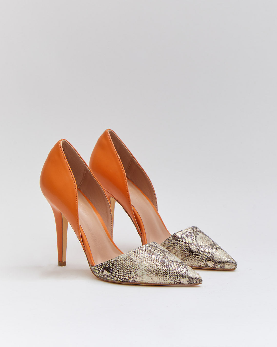 Buonarotti Pumps Oranje Snake print