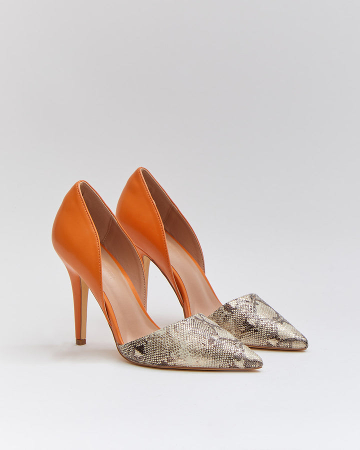 Buonarotti Pumps Oranje Snake print