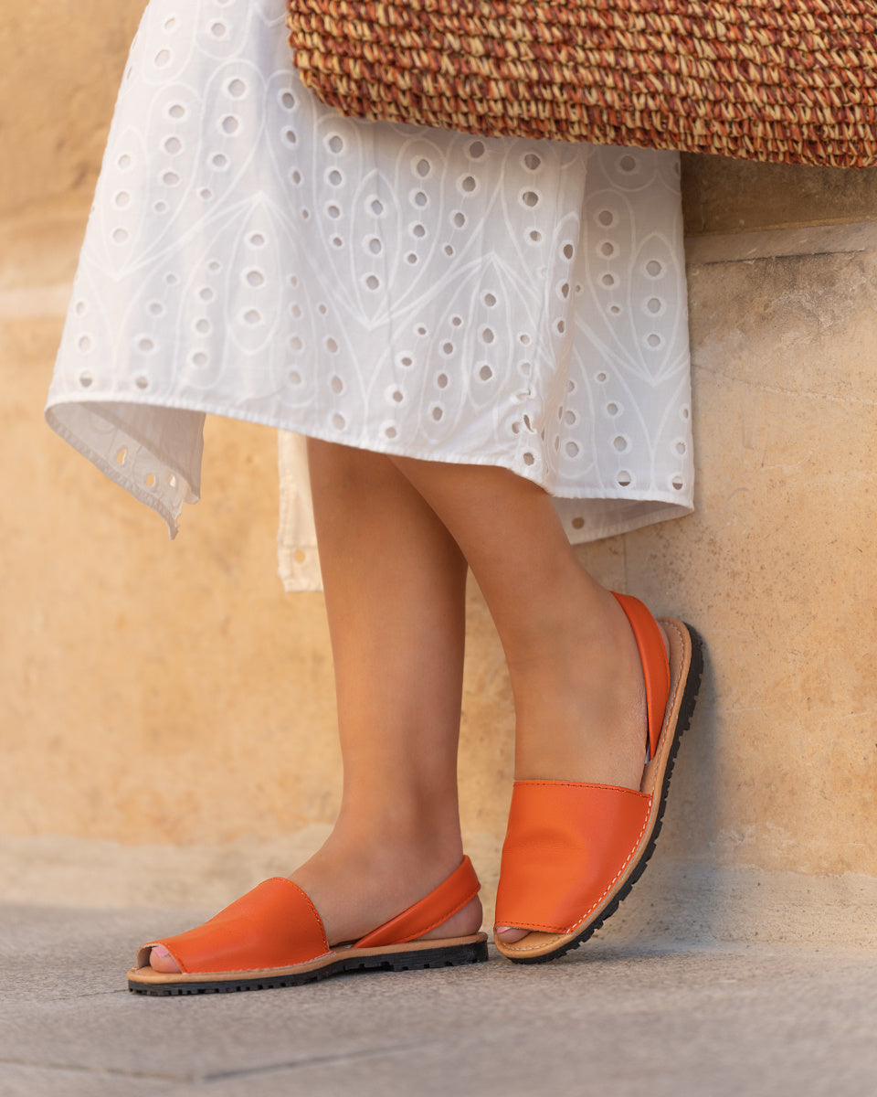 Buonarotti Sandaal slippers Oranje Leer
