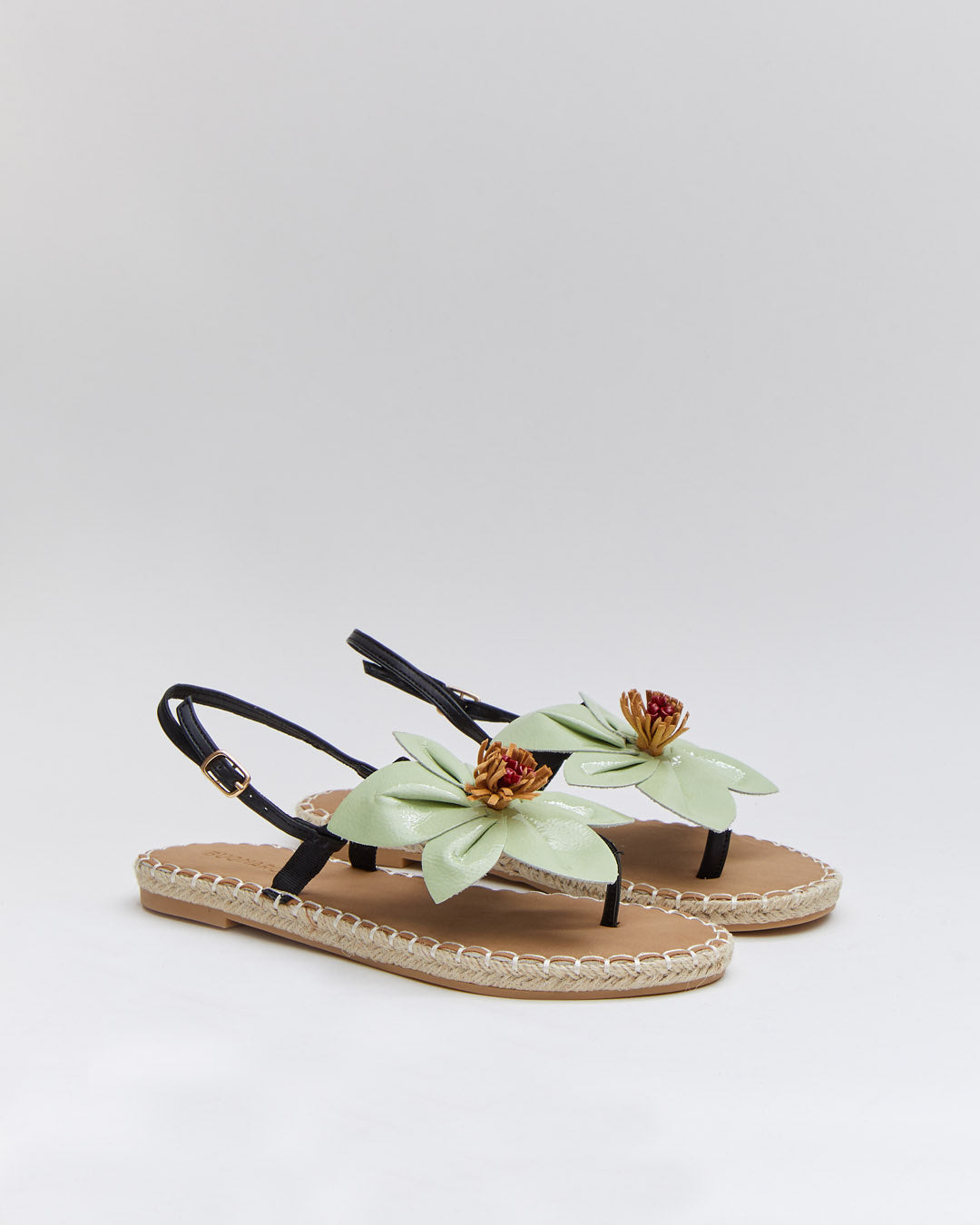 Buonarotti Sandalen Licht Groen Bloem