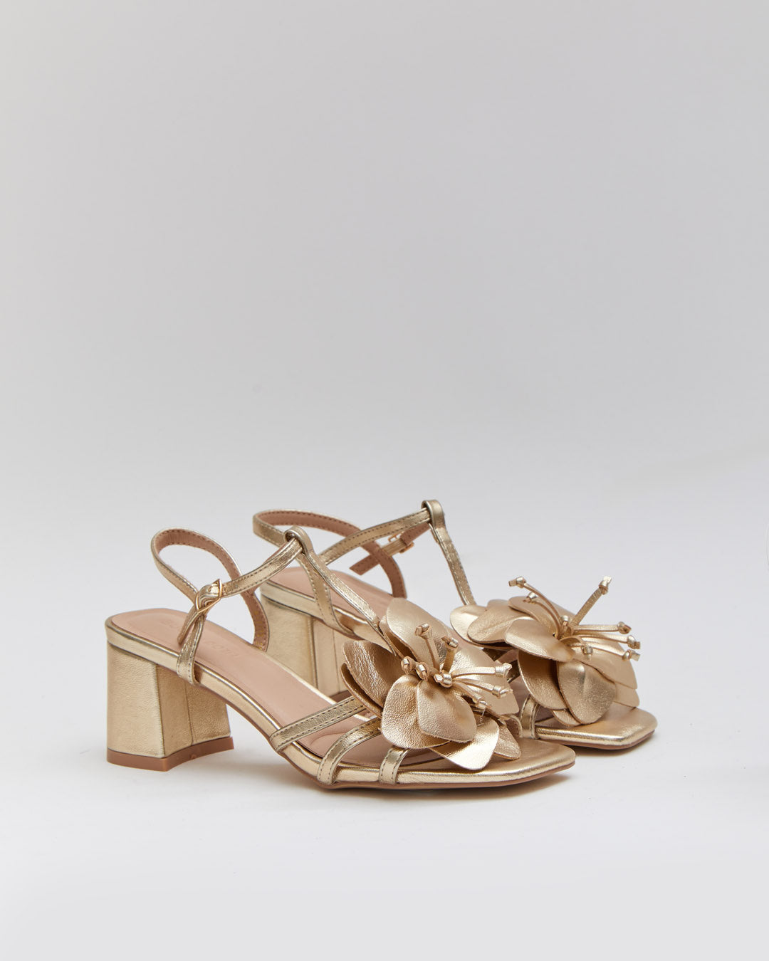 Buonarotti Sandalen met hak Goud Bloem