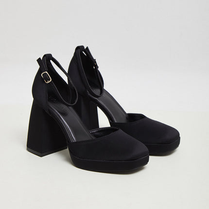 Buonarotti Sandalen Zwart Blokhak Hoog