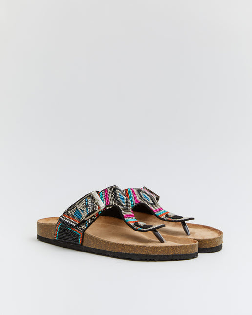 Buonarotti Sandalen Zwart Gesp Bohemian Kraaltjes