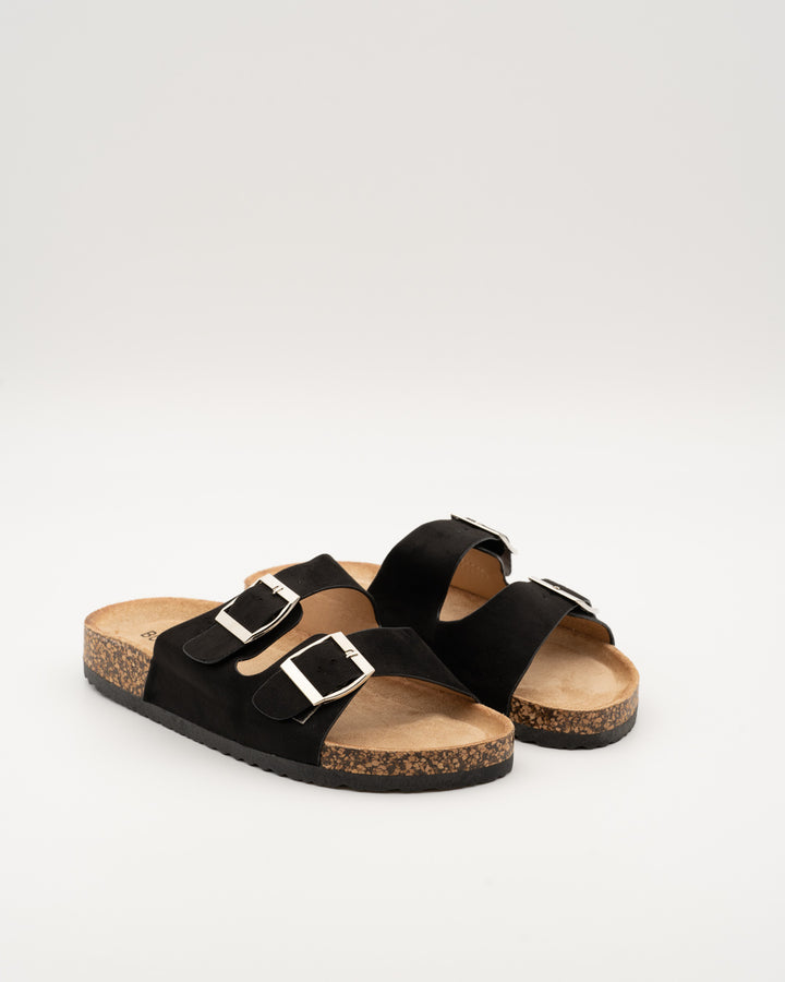 Buonarotti Sandalen Zwart Suedine Gespen