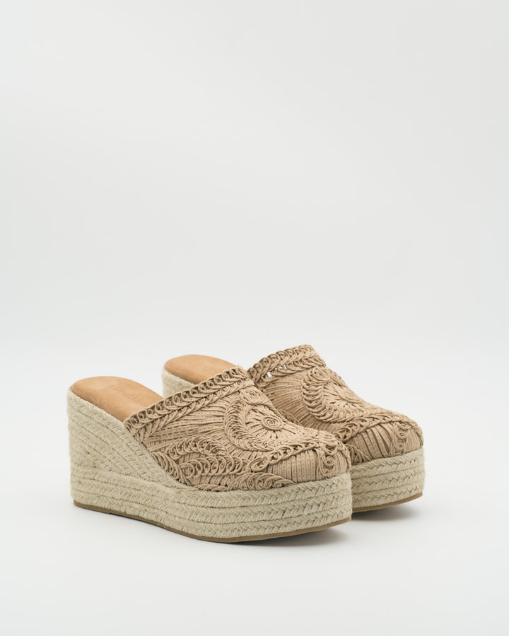 Buonarotti Sleehak Sandalen Beige Bohemian