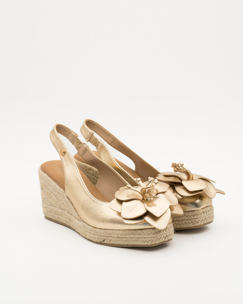 Buonarotti Sleehak Sandalen Goud Bloem