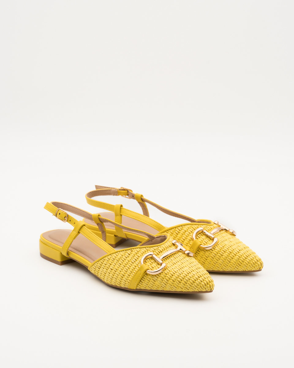 Buonarotti Slingback Geel Canvas Gesp