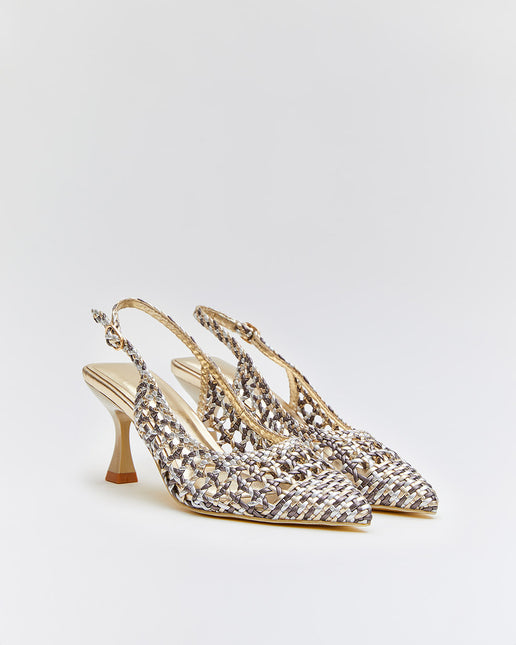 Buonarotti Slingback Goud Open Grijs metallic