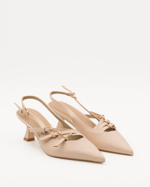 Buonarotti Slingback Heels Nude Gespjes