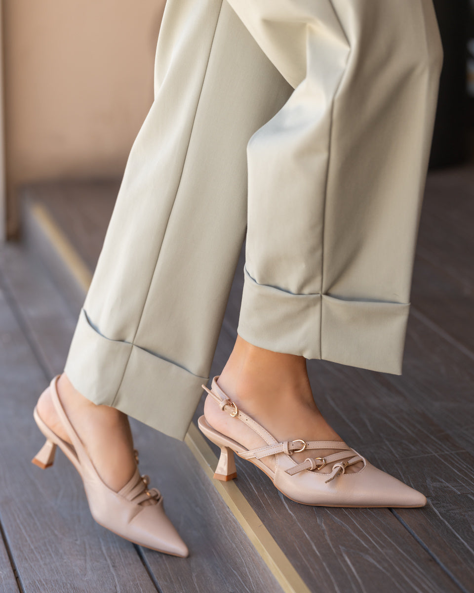 Buonarotti Slingback Heels Nude Gespjes