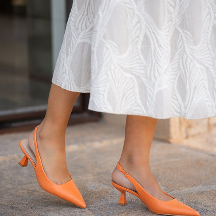 Buonarotti Slingback Heels Oranje