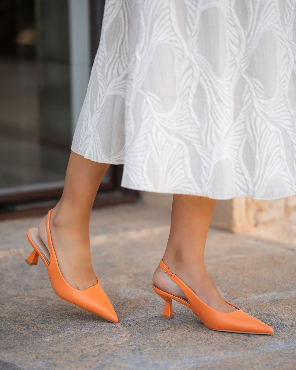 Buonarotti Slingback Heels Oranje
