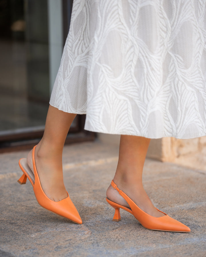 Buonarotti Slingback Heels Oranje