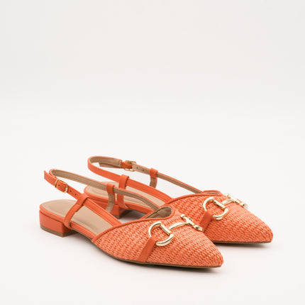Buonarotti Slingback Oranje Canvas Gesp
