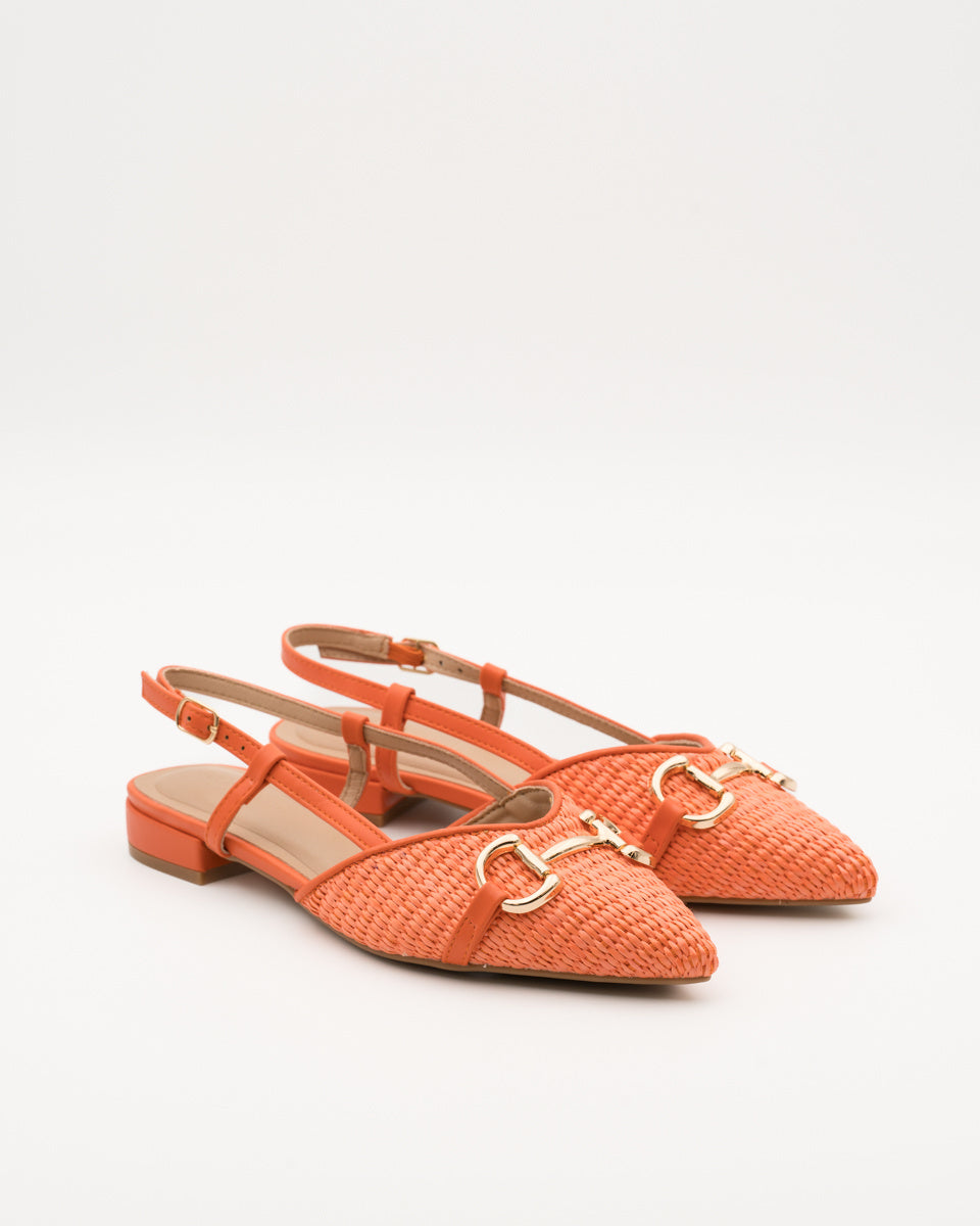 Buonarotti Slingback Oranje Canvas Gesp