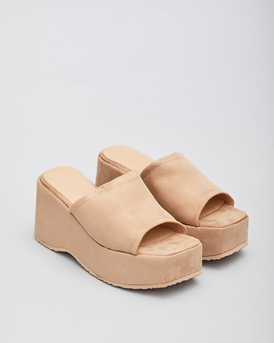 Buonarotti Slip-on Wedge Sandalen Beige Suedine