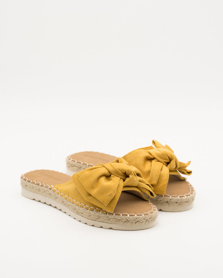 Buonarotti Slippers Geel Suedine Strik