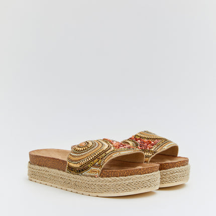 Buonarotti Slippers Goud Plateau Kraaltjes
