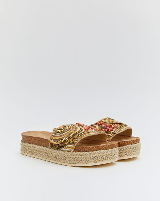 Buonarotti Slippers Goud Plateau Kraaltjes