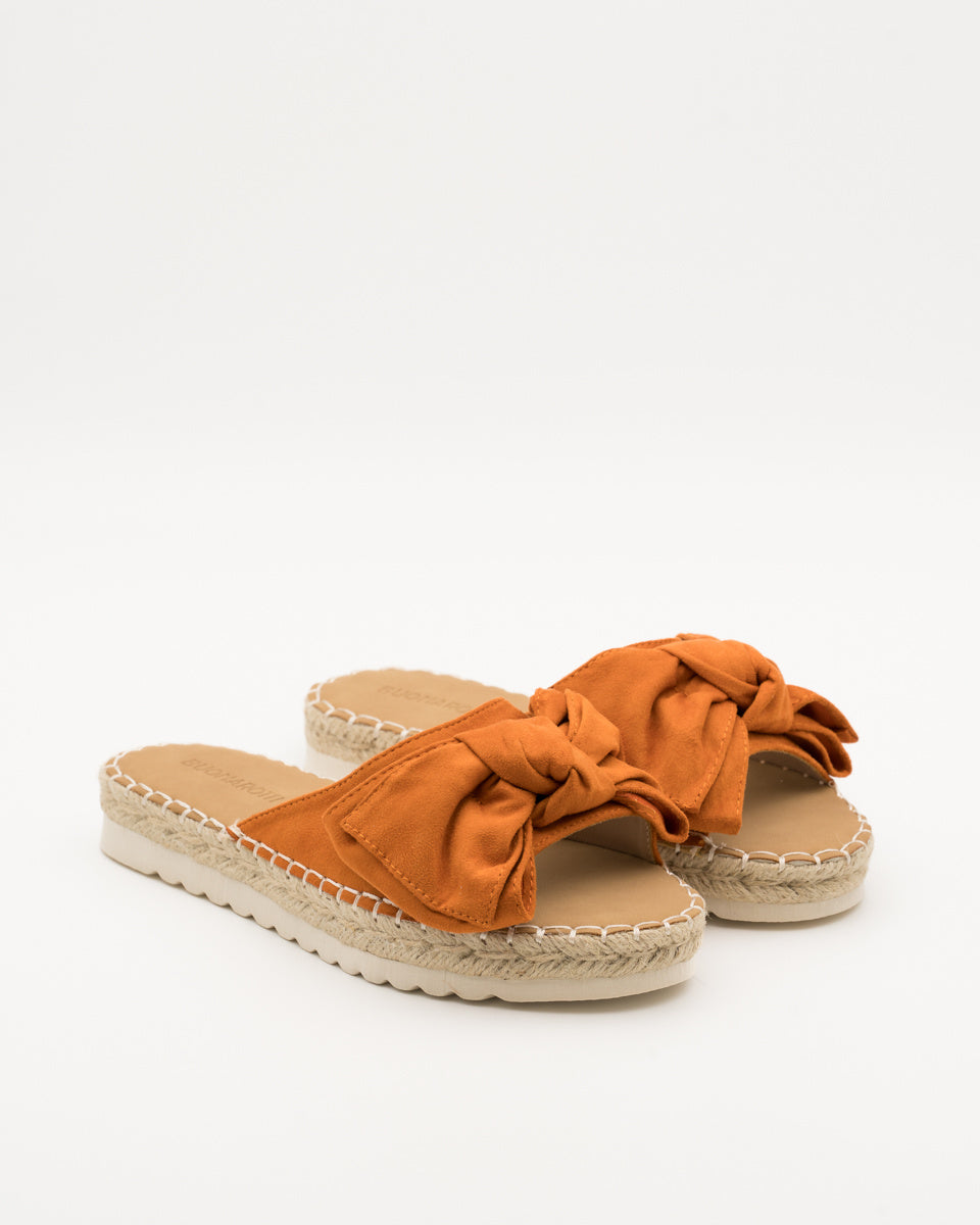 Buonarotti Slippers Oranje Suedine Strik