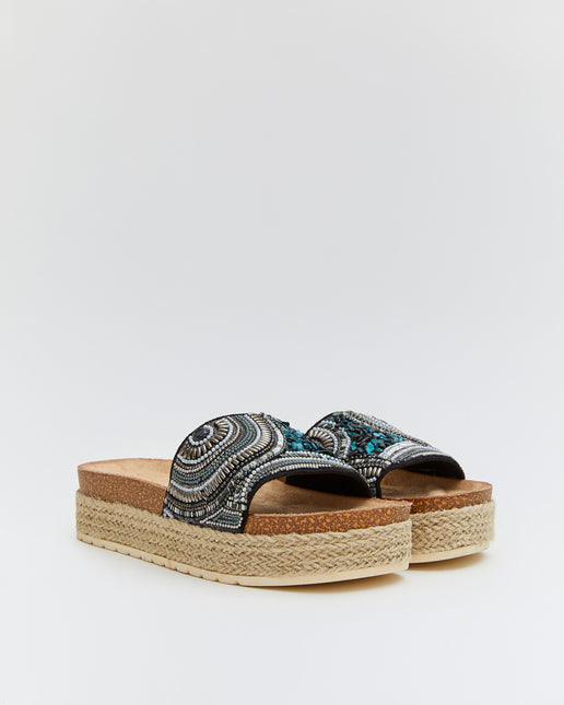 Buonarotti Slippers Zwart Plateau Kraaltjes