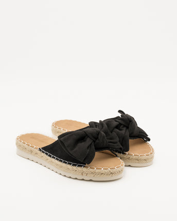 Buonarotti Slippers Zwart Suedine Strik