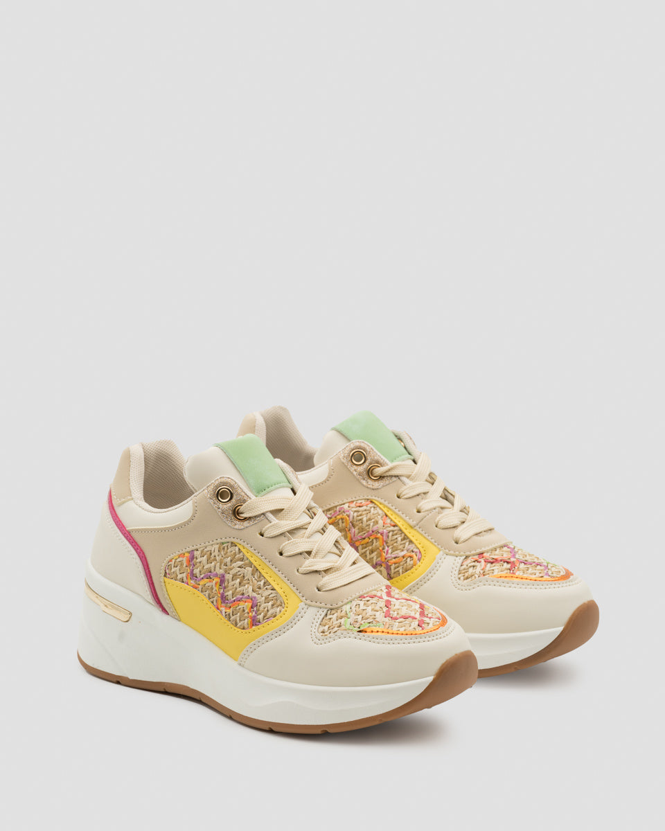Buonarotti Sneakers Beige Canvas Color