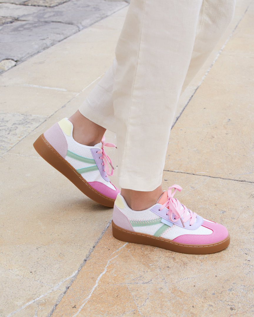 Buonarotti Sneakers Wit Colored Canvas
