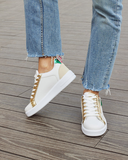 Buonarotti Sneakers Wit Rits Goud Color