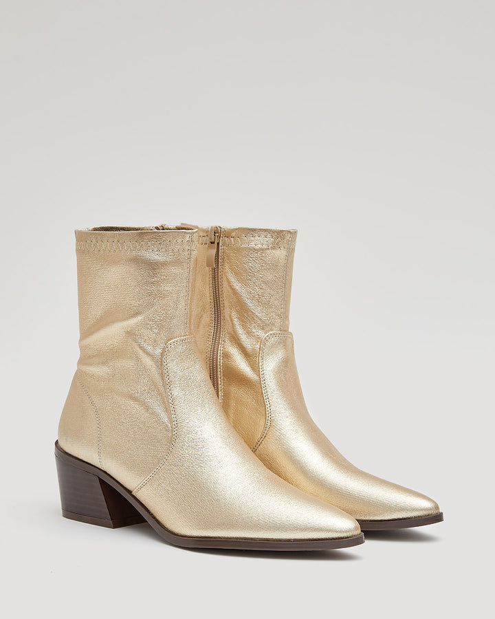 Buonarotti Sock Laarsjes Goud Blokhak