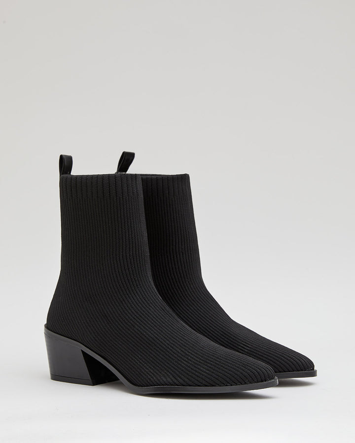Buonarotti Sock Laarsjes Zwart Blokhak