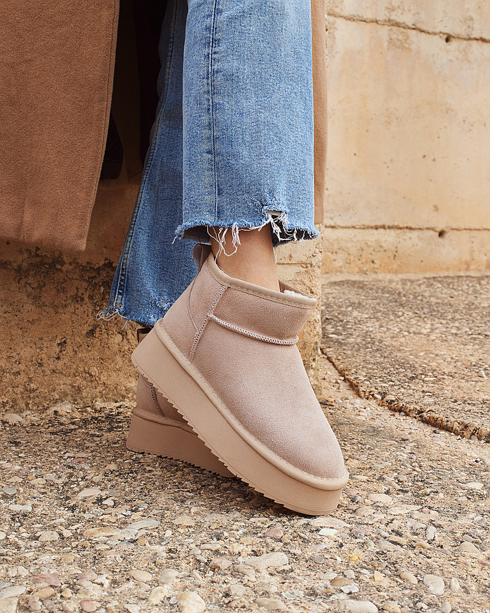 Buonarotti Ugie Boots Beige Leer Plateau