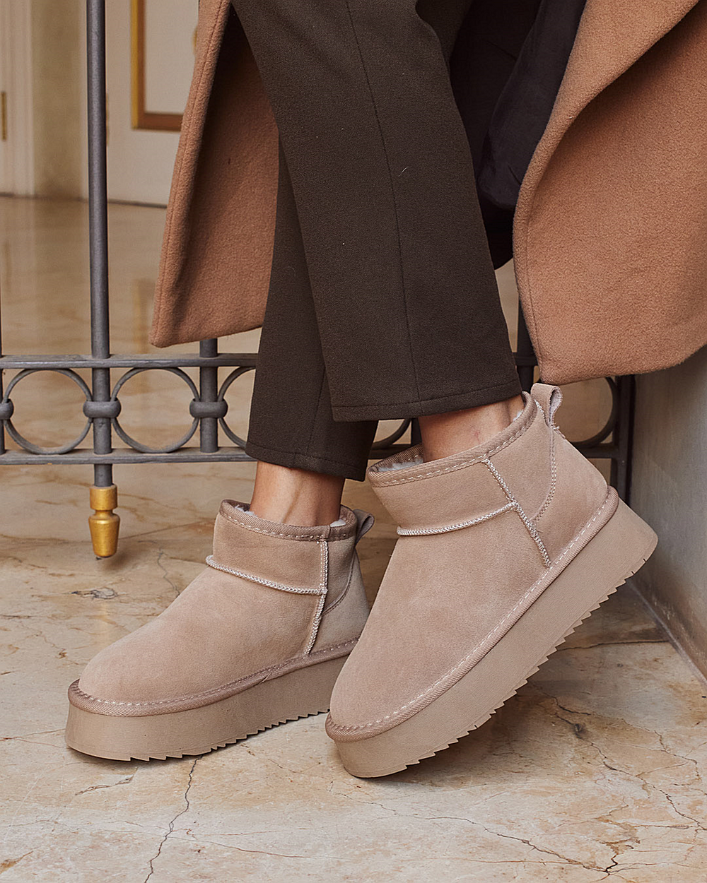 Buonarotti Ugie Boots Khaki Leer Plateau