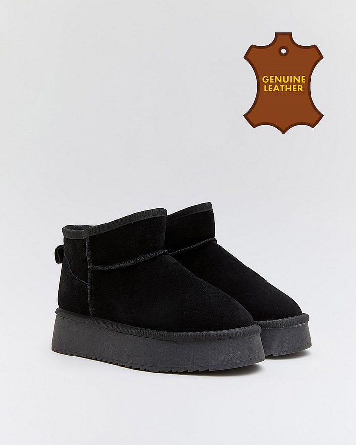 Buonarotti Ugie Boots Zwart Leer Plateau
