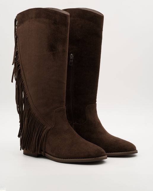 Buonarotti Westernlaarzen Bruin Suedine Franjes