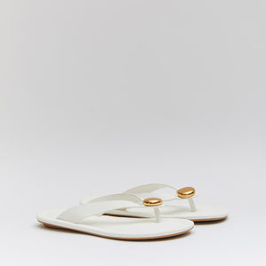 Buonarotti Witte Teenslippers Gouden Knoop