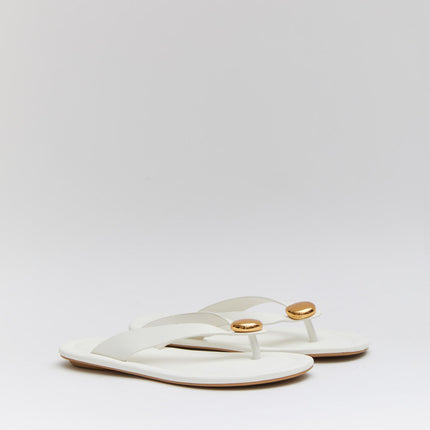 Buonarotti Witte Teenslippers Gouden Knoop