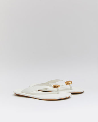 Buonarotti Witte Teenslippers Gouden Knoop