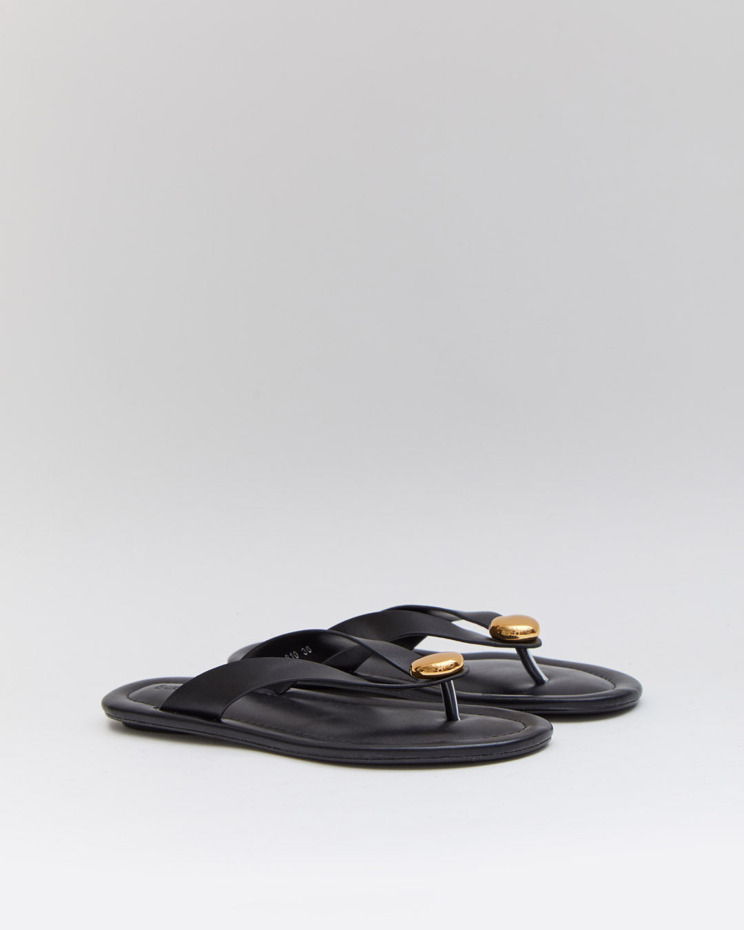 Buonarotti Zwarte Teenslippers Gouden Knoop