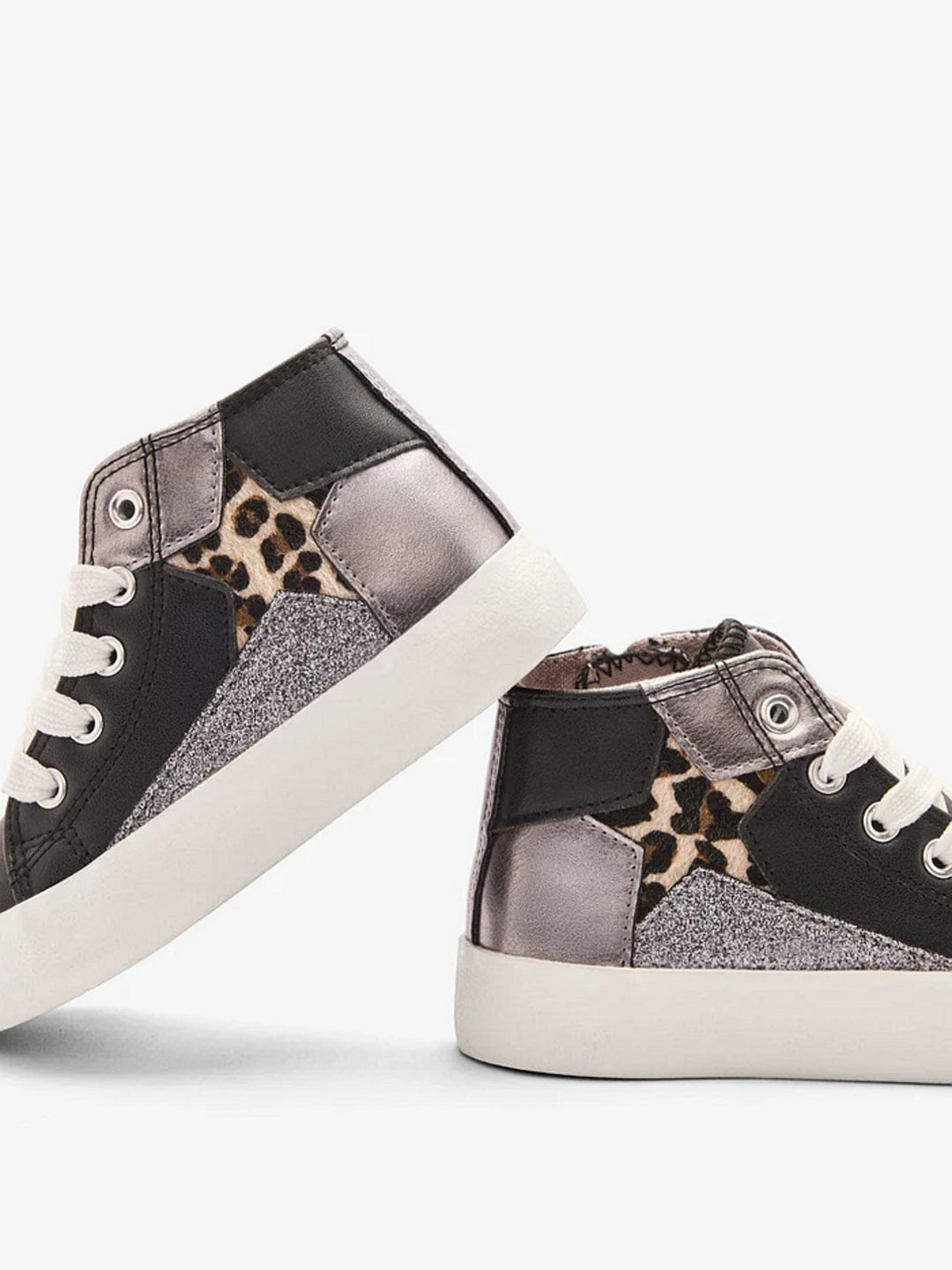 Conguitos Hoge Sneakers Meisjes Zwart Star Leopard