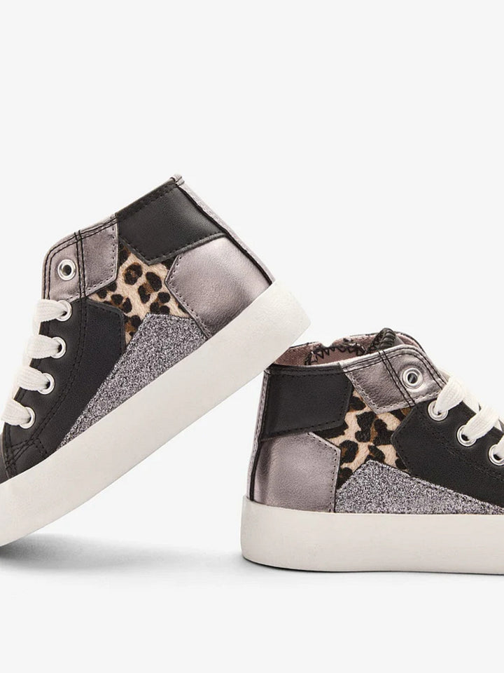 Conguitos Hoge Sneakers Meisjes Zwart Star Leopard