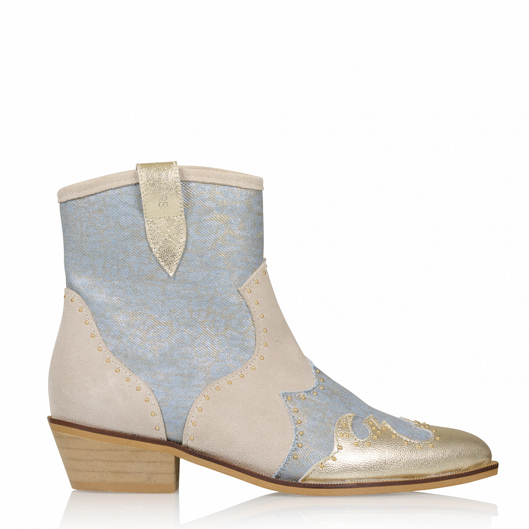 DWRS The label DWRS cowboylaarzen LYON Studs Champagne - Jeans