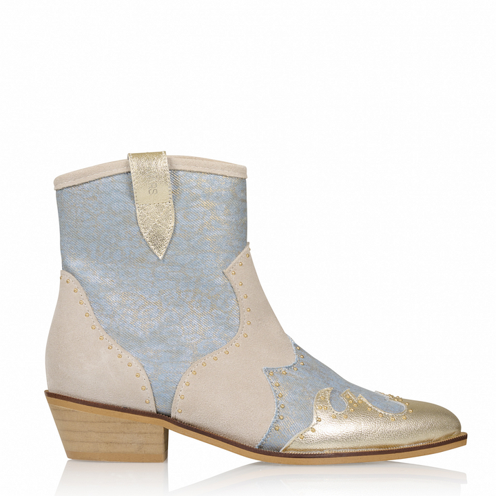 DWRS The label DWRS cowboylaarzen LYON Studs Champagne - Jeans
