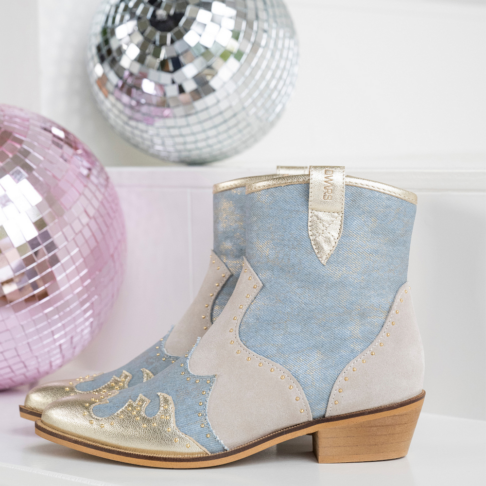DWRS The label DWRS cowboylaarzen LYON Studs Champagne - Jeans